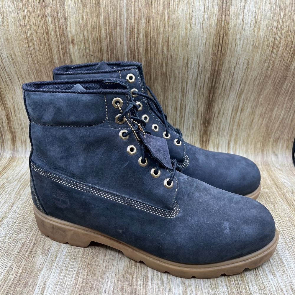 Timberland 6 Inch Waterproof Boots Men's Size 12 Navy Blue Nubuck Leather 28050